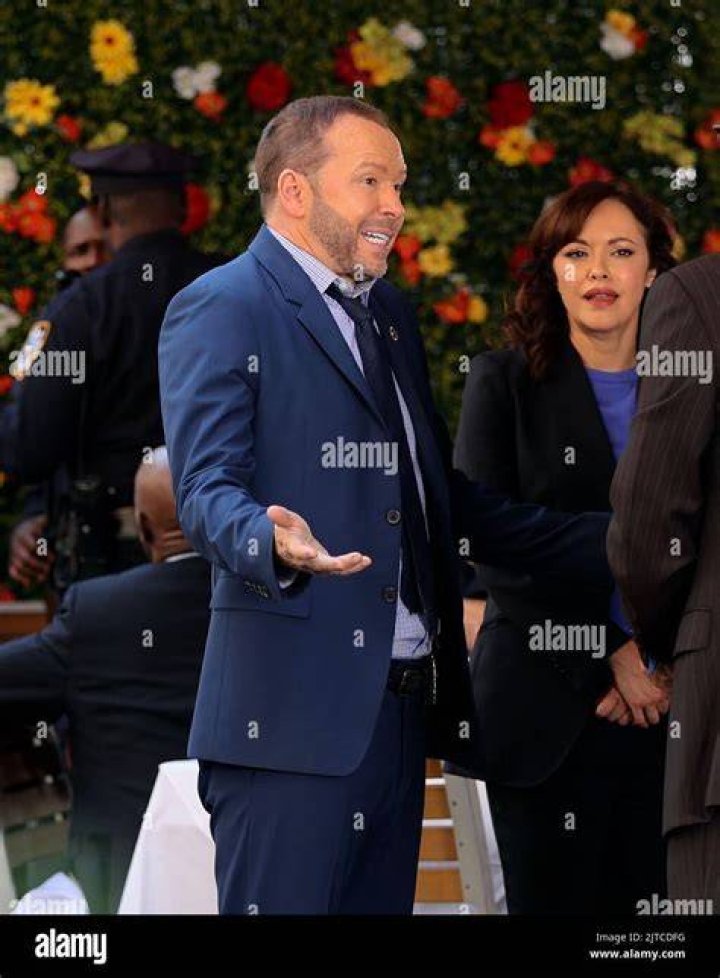 'Blue Bloods' Star Donnie Wahlberg & Marisa Ramirez Pose on Set in Matching Cheetah Face Masks