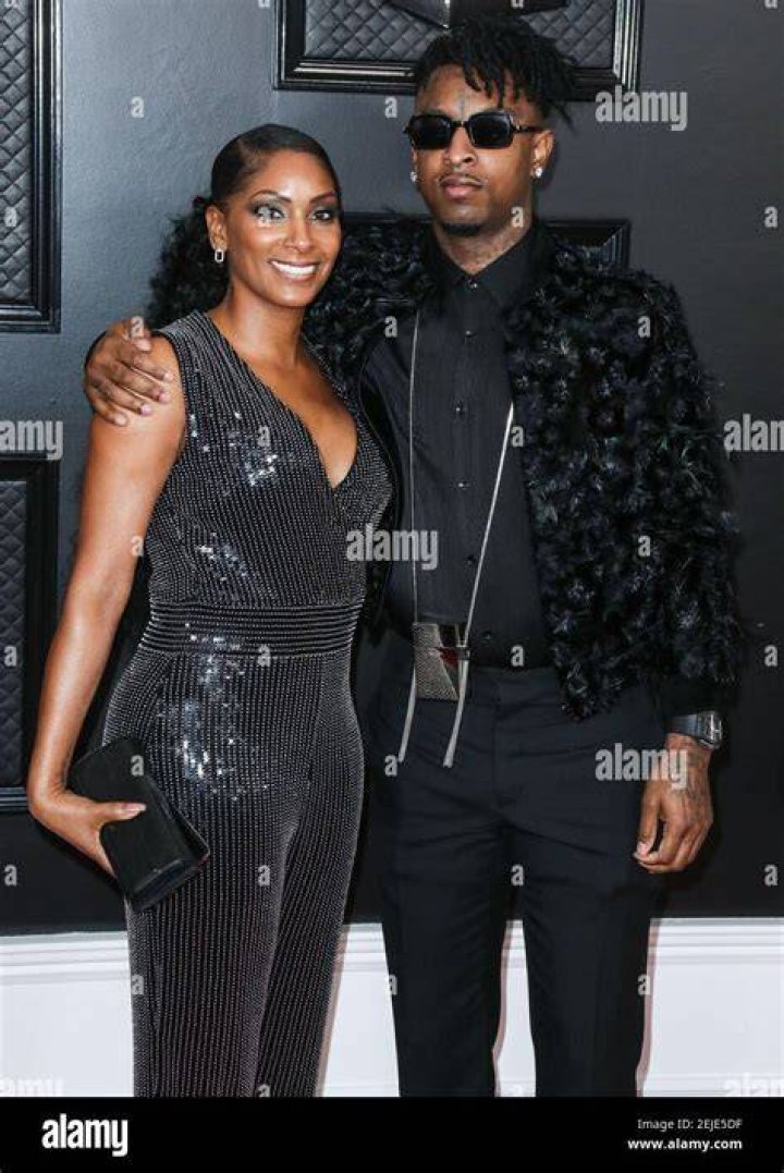 21 Savage and Heather Carmillia Joseph during the 4th Annual Issa Back 2 School Drive on August 4, 2019, in Decatur, Georgia. | Source: Getty Images