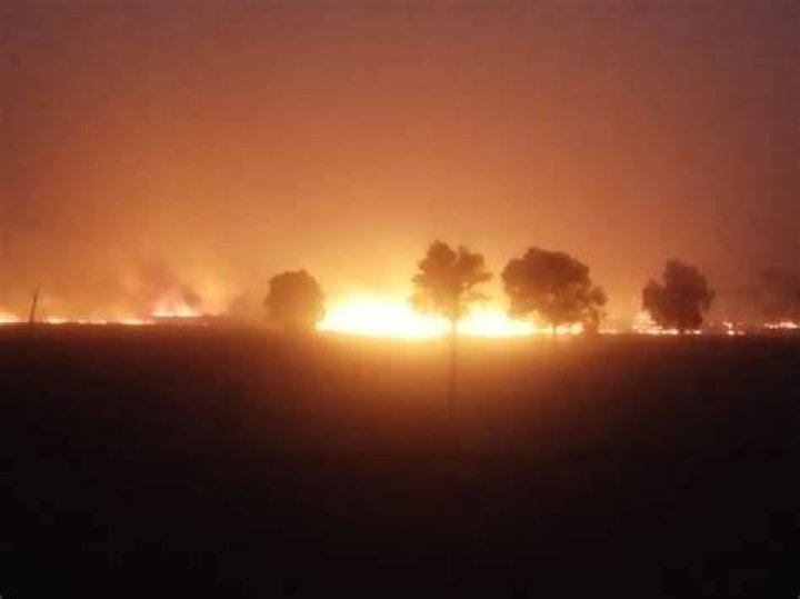 A massive wheat fire burns north of Walla Walla, Washington, very near Eritage Resort and its surrounding vineyards seen here on Friday