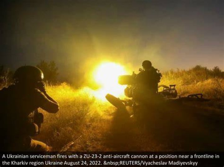 A Ukrainian serviceman fires an NLAW anti-tank weapon during an exercise in the Joint Forces Operation, in the Donetsk region, eastern Ukraine, Tuesday, Feb. 15, 2022, a little over a week before Russia invaded