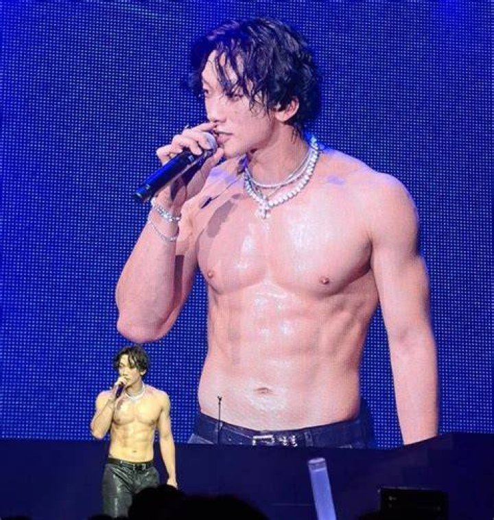 Abs of steel! The singer's fantastic washboard abs were a sight to behold