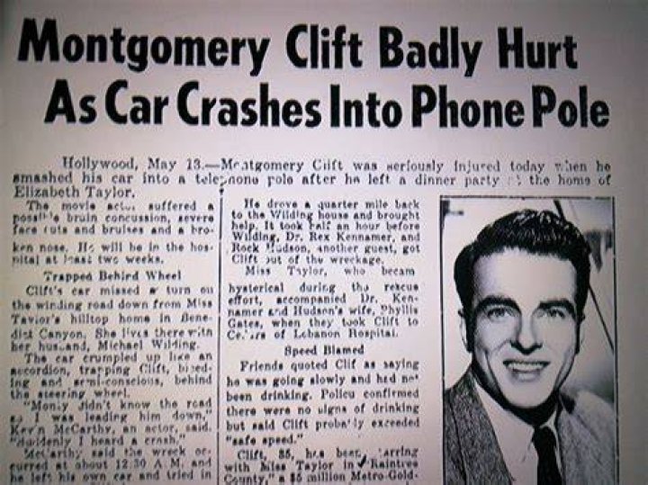 Accident Elizabeth Taylor Montgomery Clift Rain Tree County Monty Beau Film Elizabeth Taylor
