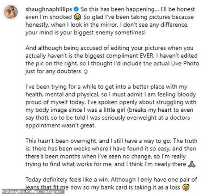 Alongside the snap, Shaughna wrote: 'With the amount of people who comment on my pictures saying I'm definitely having a girl, if this baby ends up being a boy I will personally find you all and issue legal proceedings'