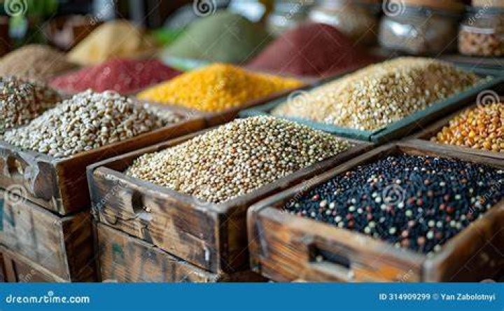 Array of whole grains