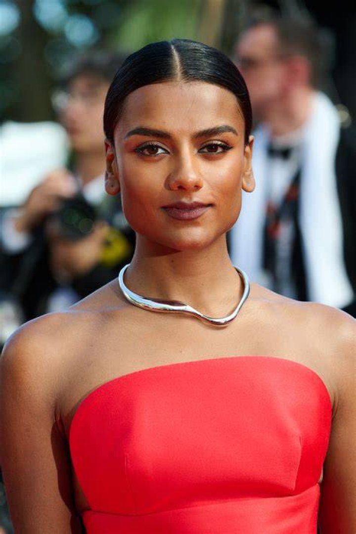 Baby blue: Simone Ashley from Bridgerton was channelling disco fever