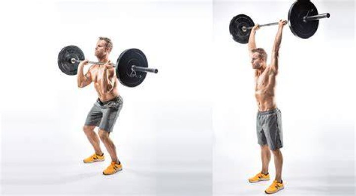 barbell push press to get rid of a beer belly