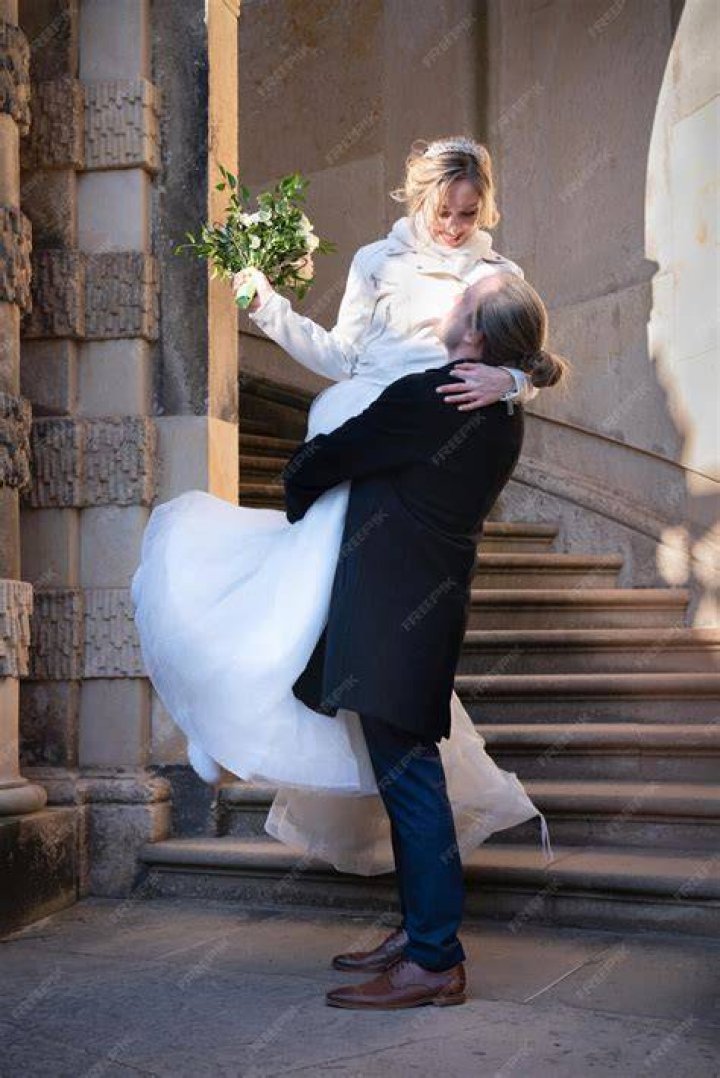 Bride and groom: They looked stunning as they stepped out together