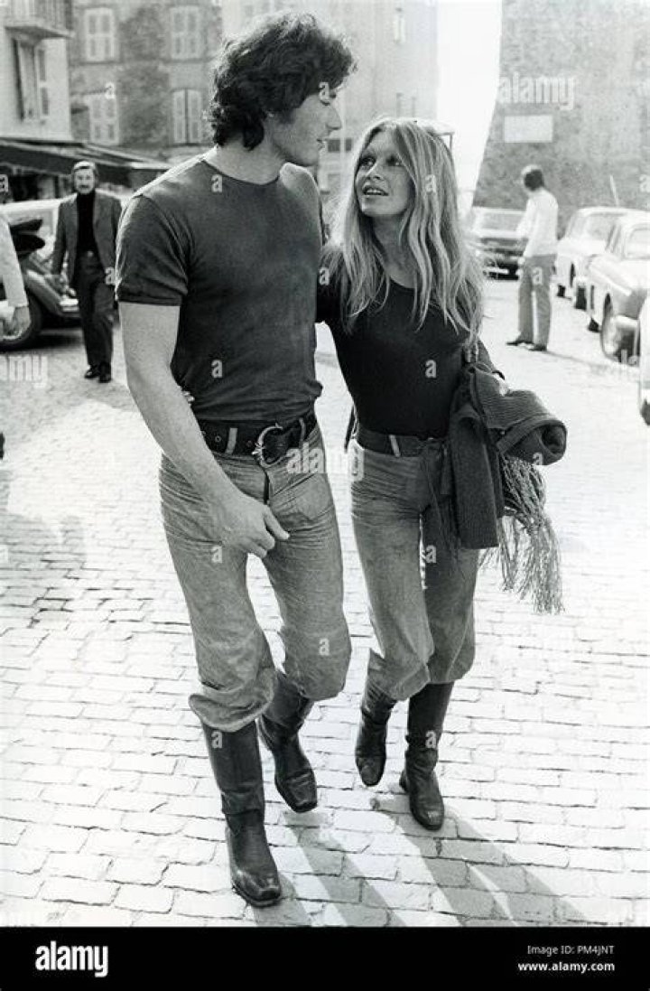 Brigitte Bardot photographed with boyfriend, Christian Kalt, in St. Tropez on April 12, 1971