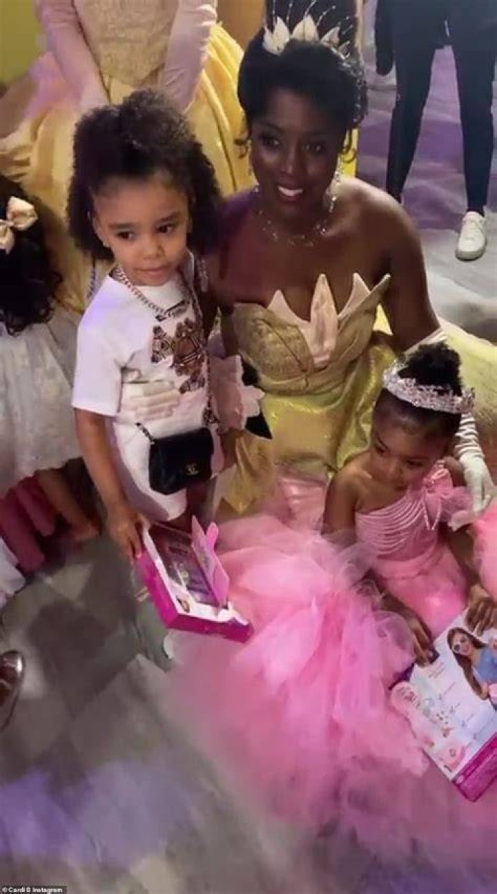 Celebration: Tiana could be seen with an arm around the birthday girl