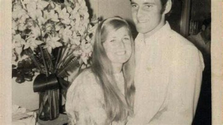 Chris Dawson and JC on their wedding day, two years after Lynette Dawson disappeared. Picture: Supplied