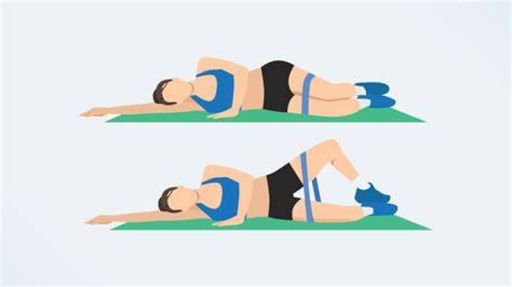 clamshell exercises with resistance band, butt-toning exercises illustration