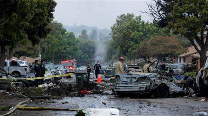 Crash scene photos show the wreck on March 23, 2018 in Mountain View, California