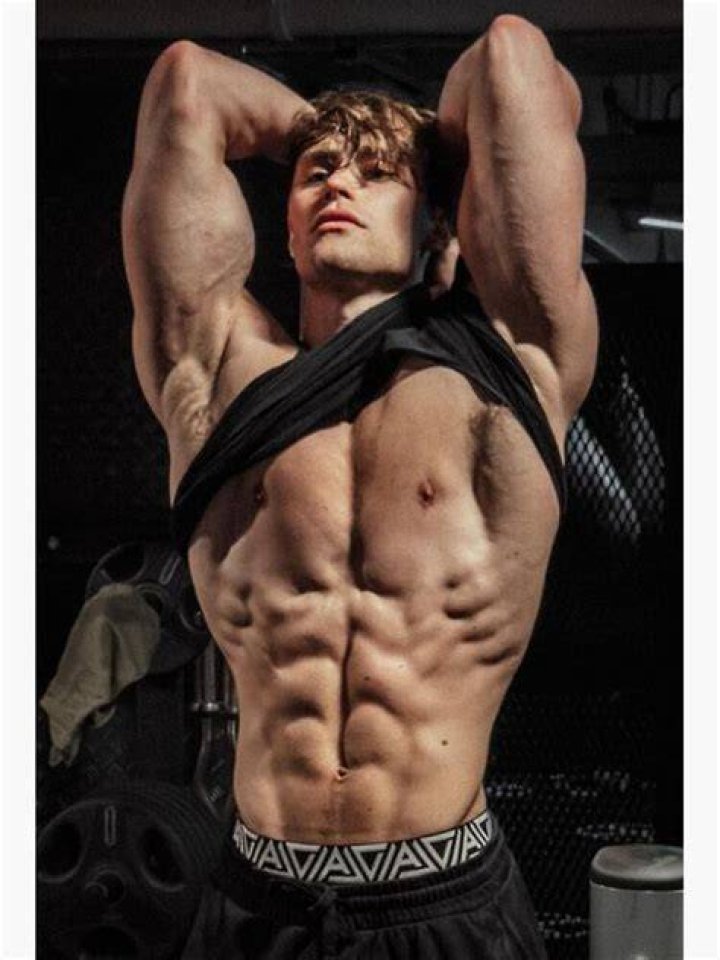 David posing for a picture for the brand gymshark