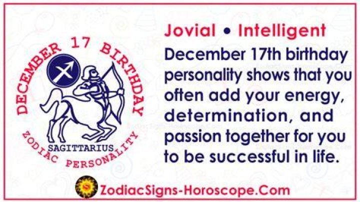December 17 Zodiac Birthday Horoscope Personality