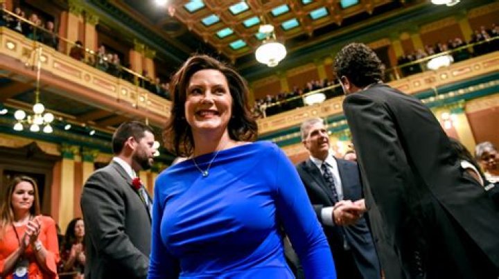Democrat Gov. Gretchen Whitmer visits the Ford Bronco off-road track during the Motor Bella 2021 auto show in Pontiac, Michigan, Sept. 21, 2021.
