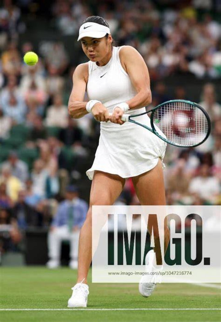 Emma Raducanu during her fourth round match Wimbledon Tennis Championships