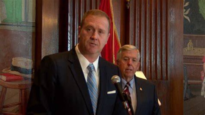 Eric Schmitt, Missouri attorney general, speaks during a news conference outside the Supreme Court in Washington, D.C.