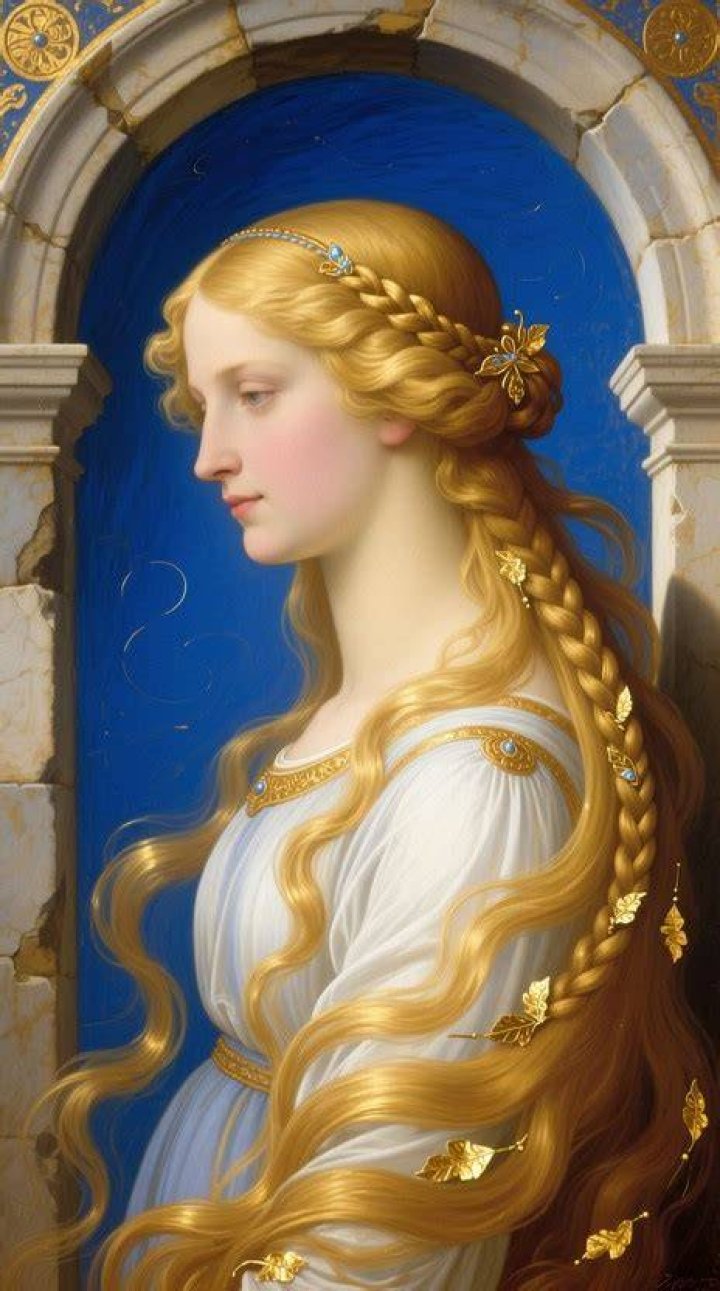 Ethereal: Her golden locks were left down in soft waves and she wore a light face of makeup which included a gentle smokey eye and a pink lip