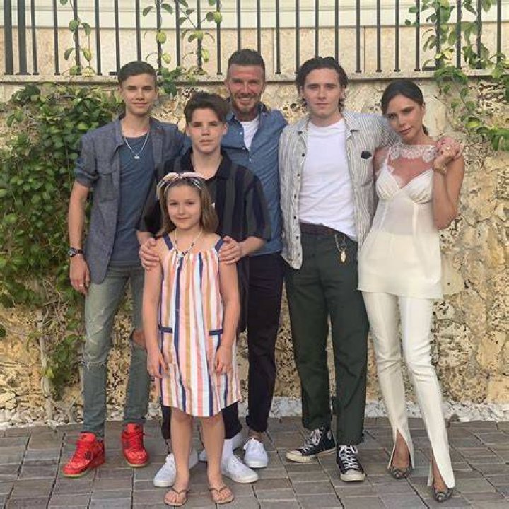 Family: David Beckham's father Ted and his wife Hilary Meredith strolled up to the wrong entrance on the big day