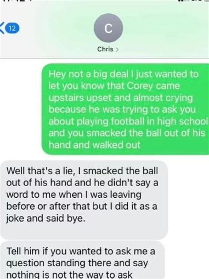 He admitted of his texts: 'It was like, "Dave, I want to wrestle you. I want to wrestle you&iquest;no one needs to know, but I just want to know. I think I could take you. I think I could wrestle you, bro. Like collegiate rules&iquest;no elbow, no knees. I just want to feel the power."'