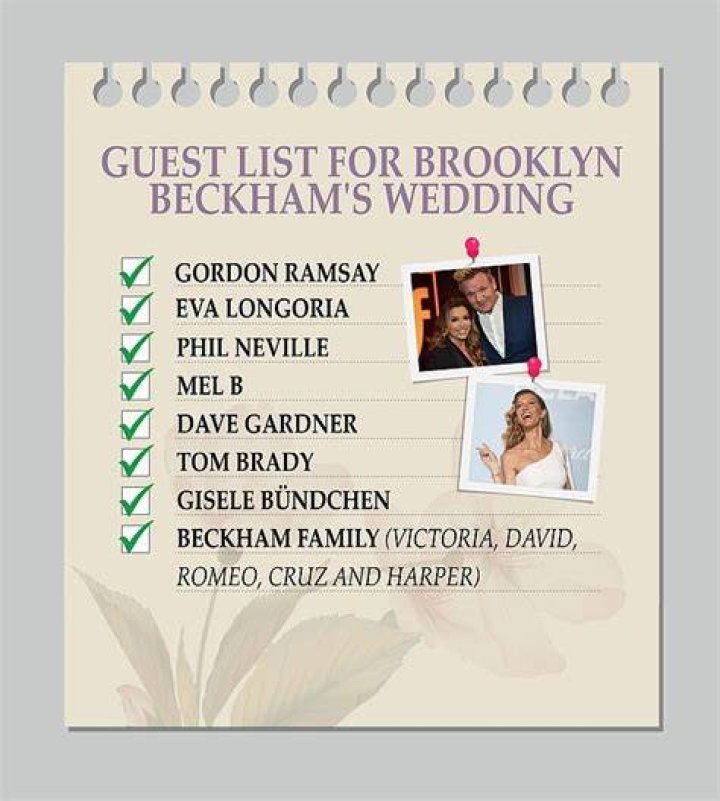 Invited: Guests including Gordon Ramsay, Dave Gardner and Eva Longoria attended the wedding