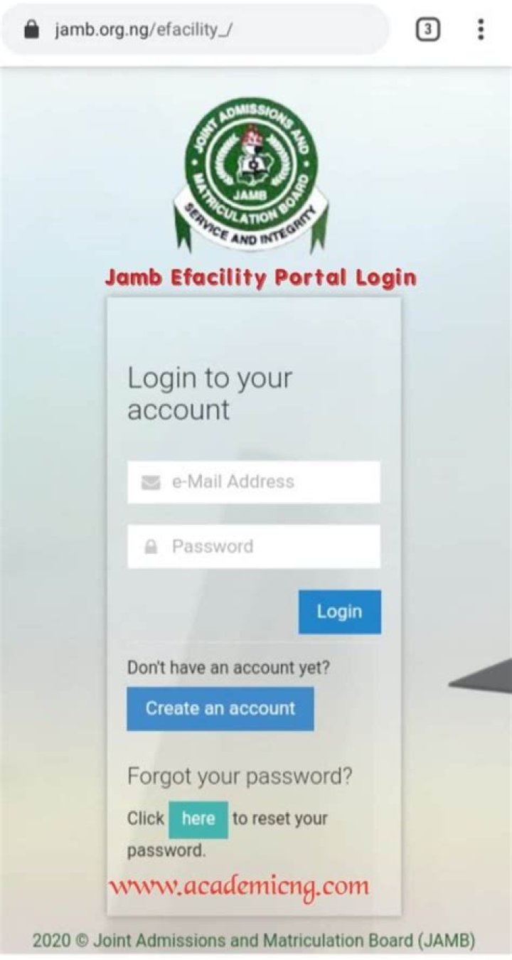 JAMB e Facility Portal for UTME Students 2022/2023