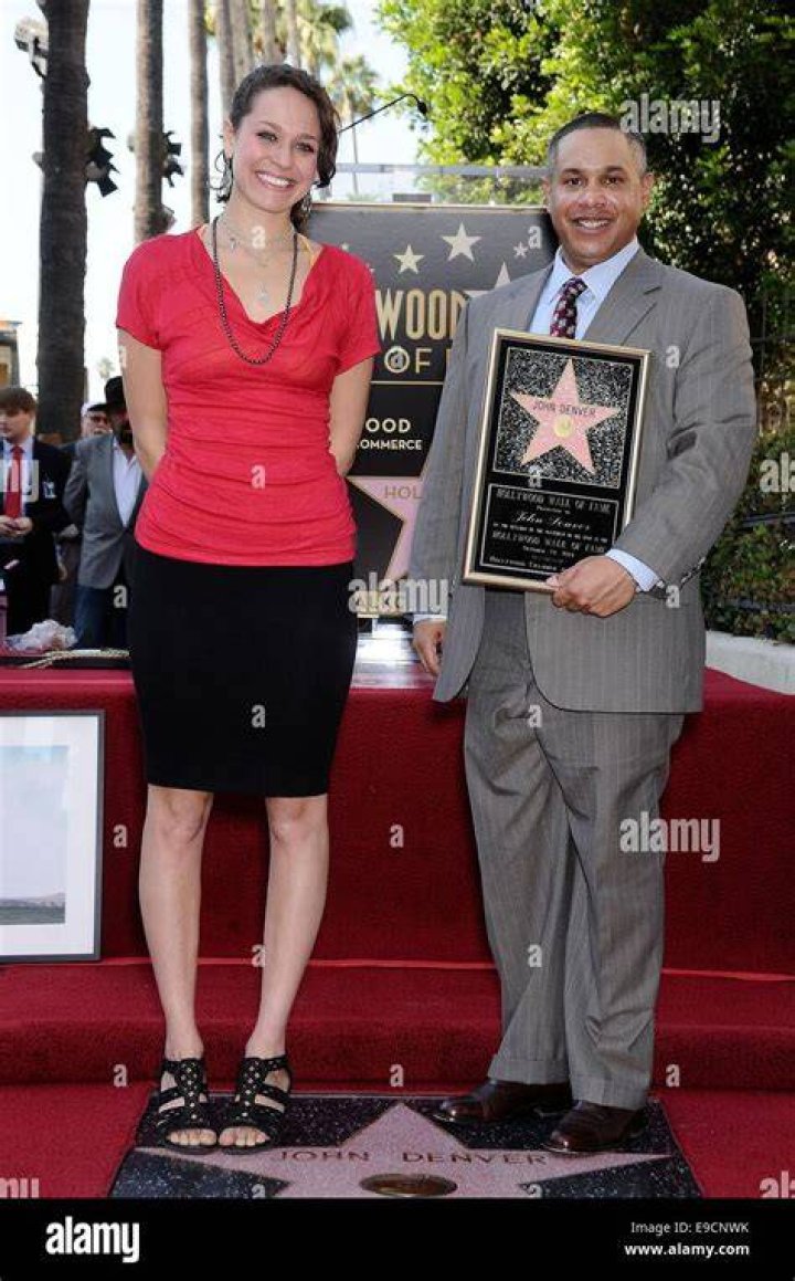 Jesse Belle Deutschendorf and Zachary John are photogrophed at the ceremony honoring their father, John Denver, with a Star on The Hollywood Walk of Fame on October 24, 2014, in Hollywood | Source: Getty Images