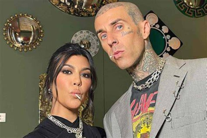 Kourtney Kardashian and her husband Travis Barker both posted ad photos for Daring. vegan chicken nuggets