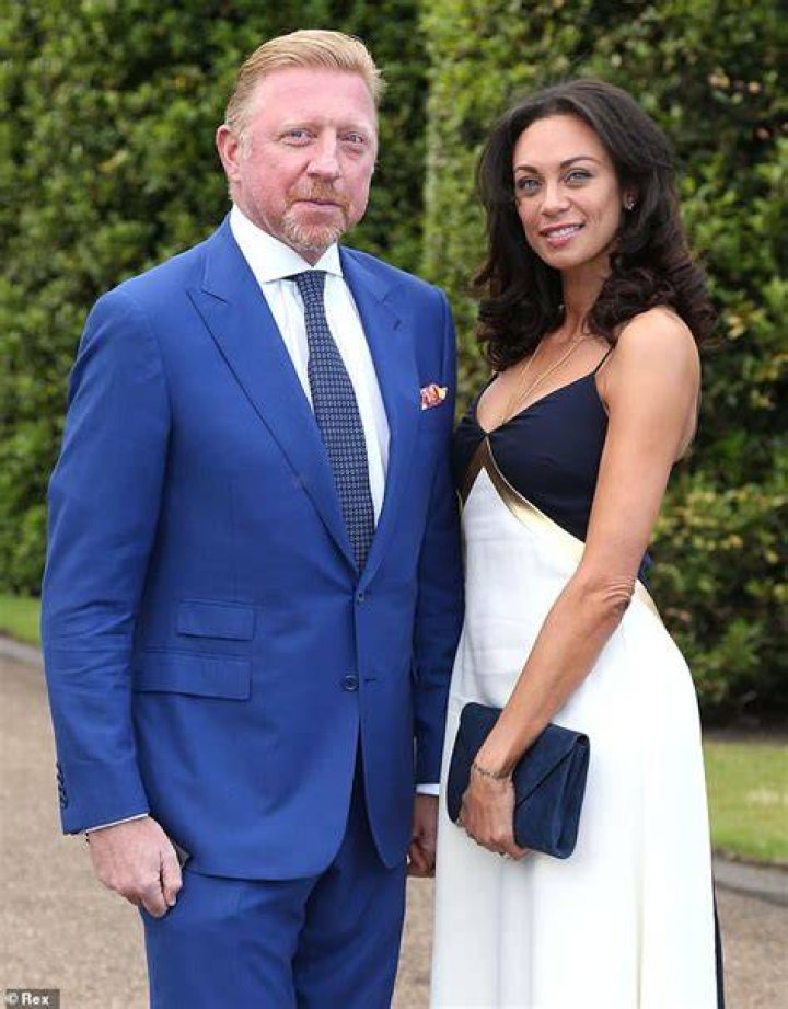 Marriage: Becker allegedly hid the proceeds from the sale of a £3million car dealership by transferring money to his second wife Sharlely 'Lilly', who he separated from three years ago. Pictured, Becker and Sharlely in 2015