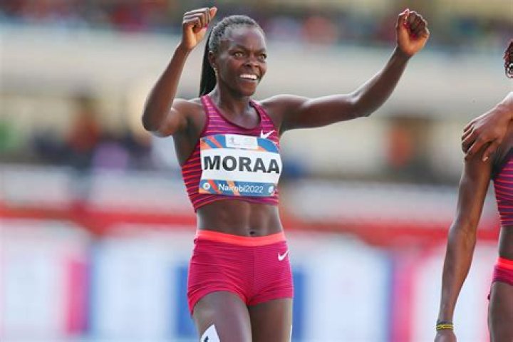 Mary Moraa (middle) is also a rival, having won at the Commonwealth Games in Birmingham
