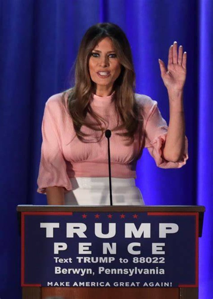 Melania Trump waves from the First Lady's box during the State of the Union address on February 04, 2020, in Washington, DC. | Source: Getty Images.