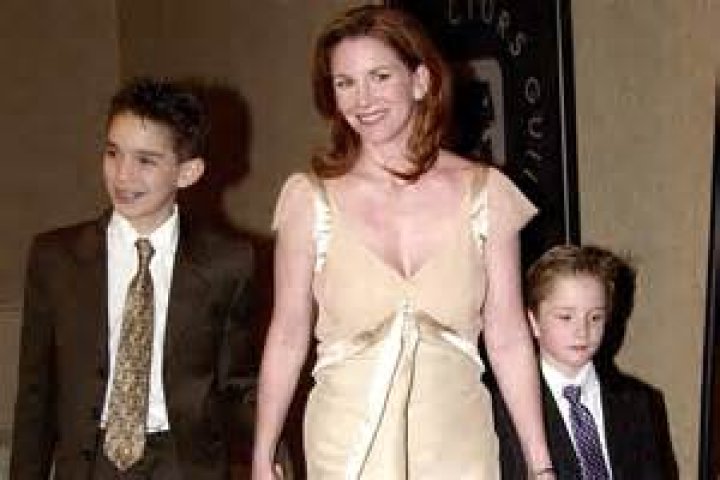 Melissa Gilbert and her sons Michael and stepson Sam at her signing of "Prairie Tale: A Memoir" | Source: Getty Images