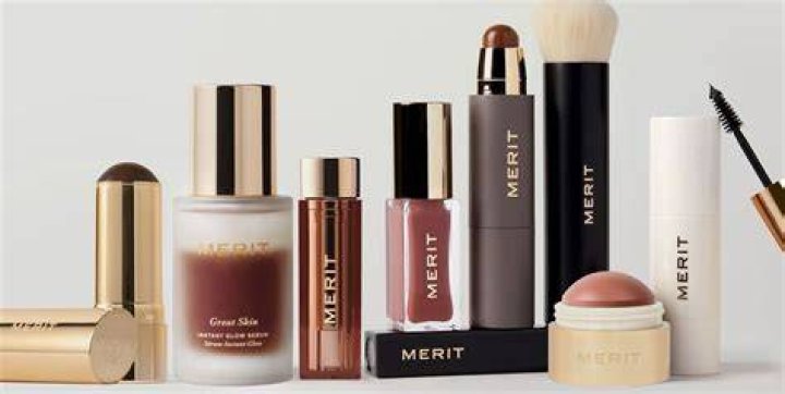 Merit Beauty the minimalist on the left, and the author wearing the product on the right