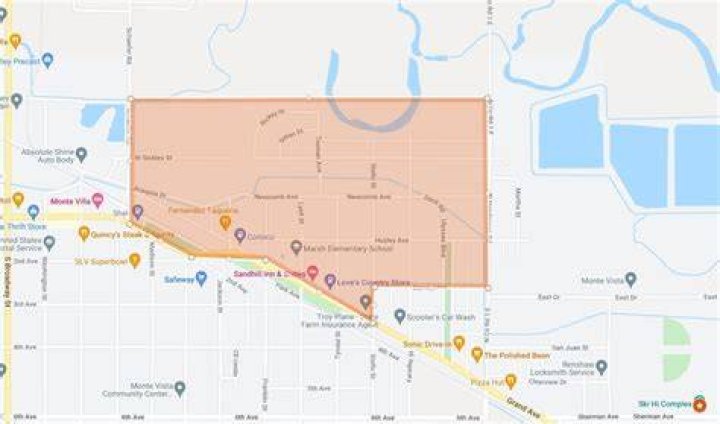 Monte Vista evacuation area 