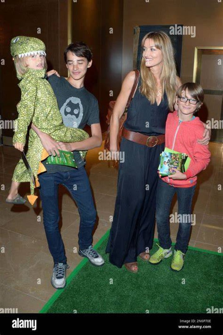 Natascha McElhone with her children
