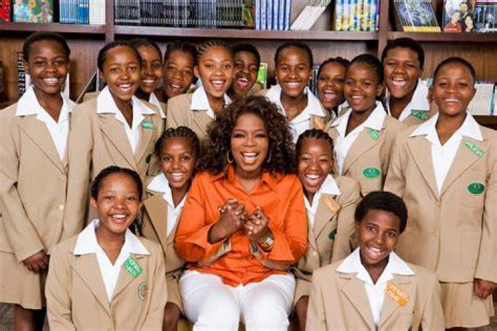 Oprah Winfrey with her students at the opening of OWLAG in Johannesburg, South Africa. in 2007. | Source: Getty Images