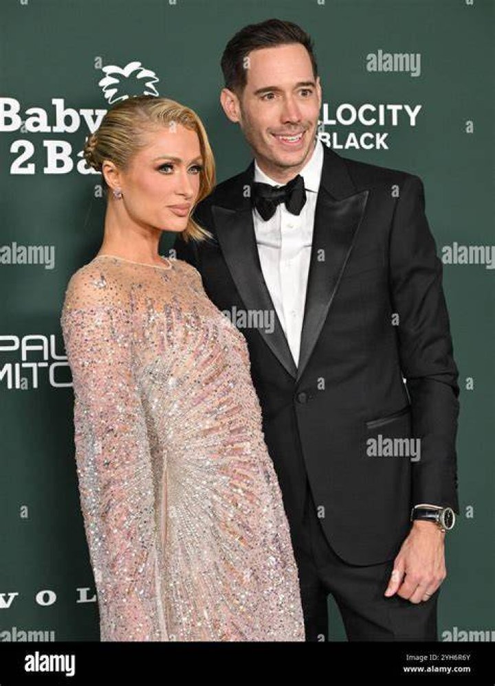 Paris Hilton and Carter Milliken Reum at SoFi Stadium on November 07, 2021 in Inglewood, California | Source: Getty Images
