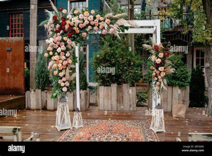 Photographs: The venue was adorned with stunning florals in the windows, as Nicola was seen getting her bridal photographs
