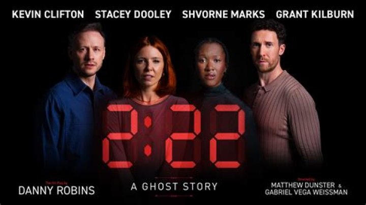 Plot:2:22 A Ghost Story follows Lily's character in her fears that her house is haunted and the aftermath of a dinner party with friends (pictured with co-star Jake Wood)