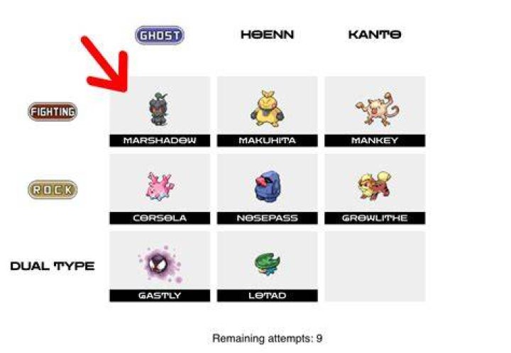 Pokedoku Unlimited Game Play Infinite Pok&egrave;mon Wordle