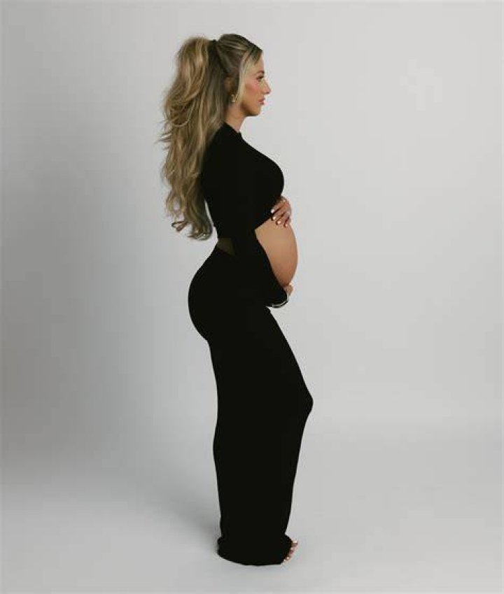 Pregnant: Brittany showed off her far-along baby bump in April of last year, right before giving birth to her son