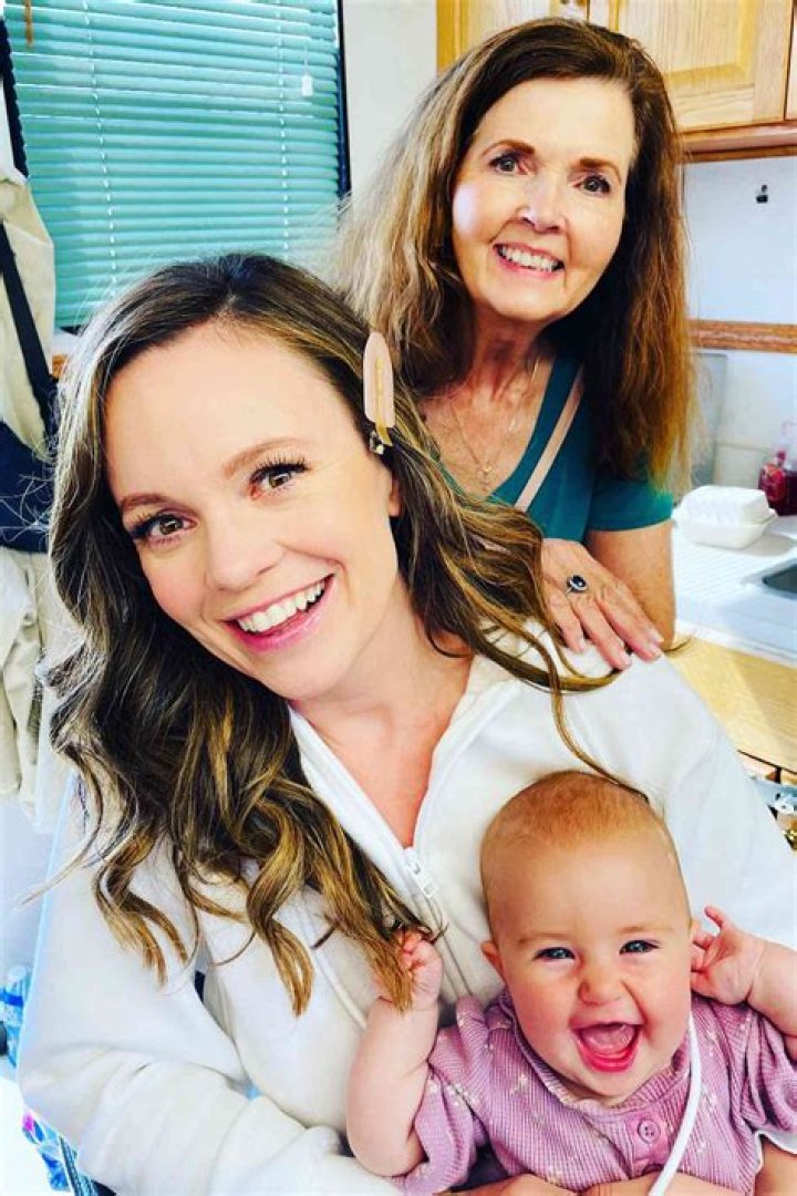 Rachel with her daughter and boyfriend on Christmas