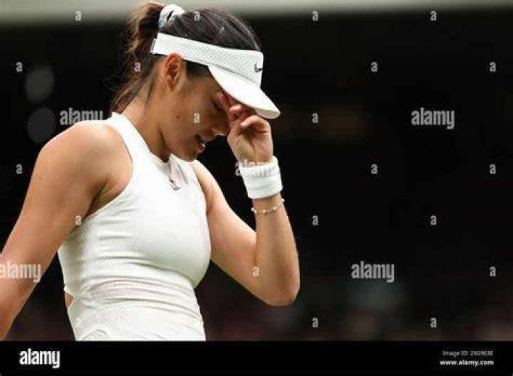 Raducanu dejected during her fourth round match at Wimbledon