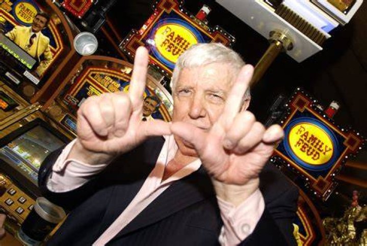 Richard Dawson launching the new "Family Feud" video slots in Las Vegas, Nevada, on February 28, 2003. | Source: Denise Truscello/WireImage/Getty Images
