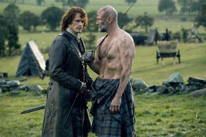 Sam Heughan and Graham McTavish snapped at a coffee cart in Invercargill. Photo / Stellar Kai via Facebook