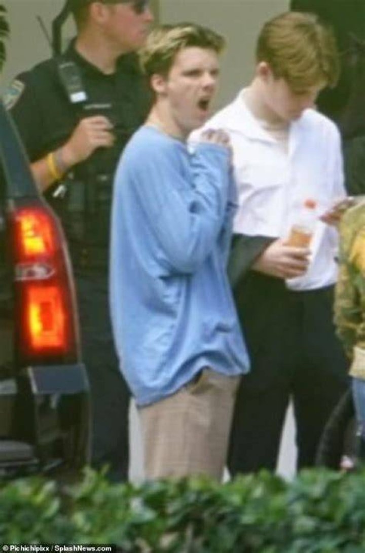 Sleepy? Cruz couldn't help but let out a gigantic yawn on the morning after brother Brooklyn's flashy Palm Beach nuptials