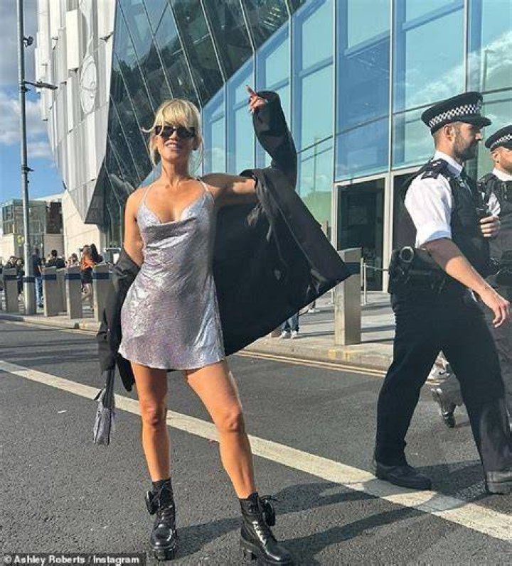 Standing out: Ashley commanded attention as she flaunted her enviable figure on the red carpet