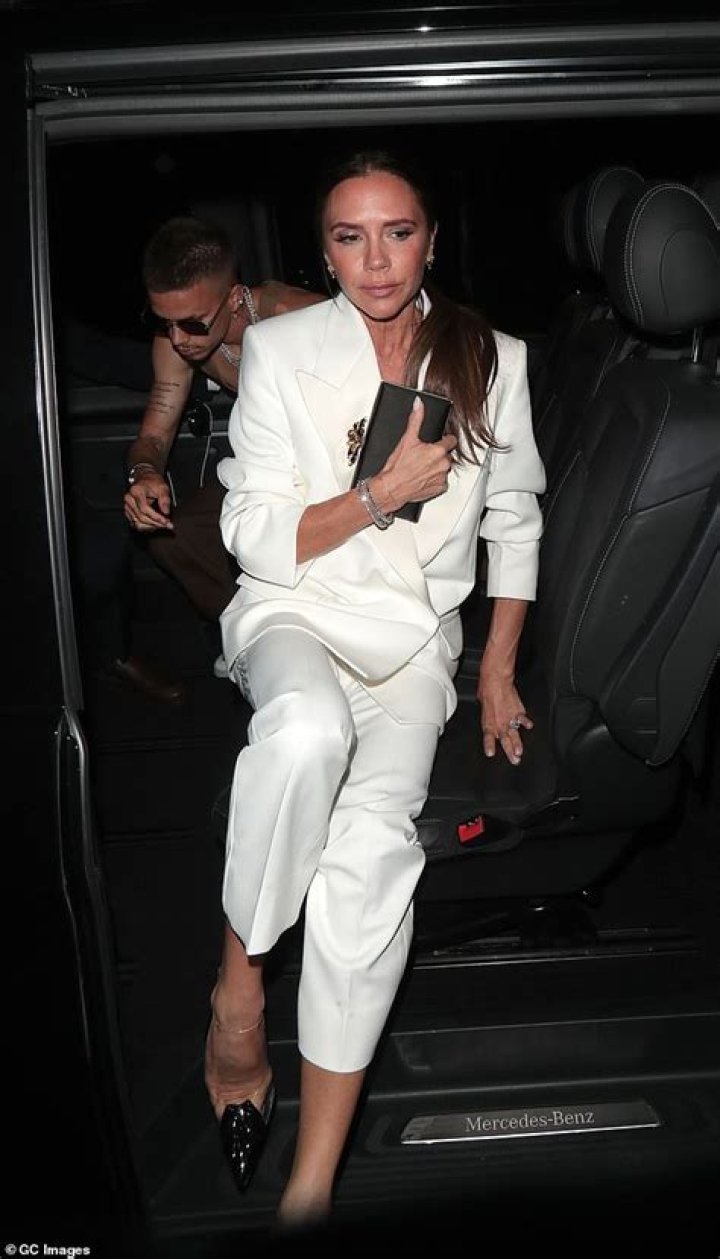 Stylish: Sandra looked elegant in a olive jumpsuit as she stepped out at the Peltz estate