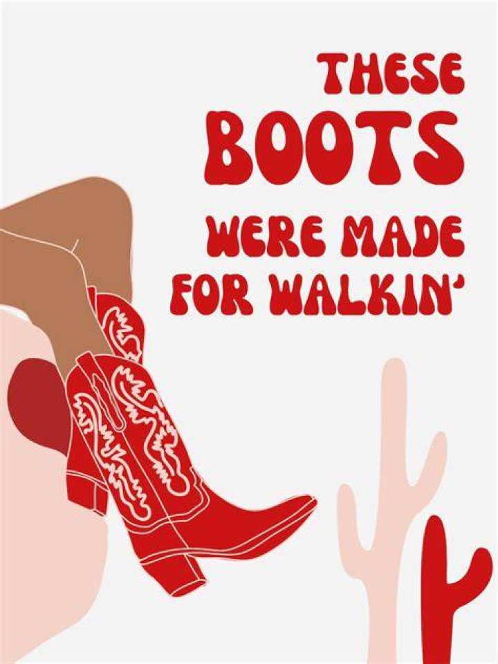 The boots were made for walking! Crow was pictured performing. The singer had an outfit change, sporting a groovy red leather look and iridescent high-heel boots