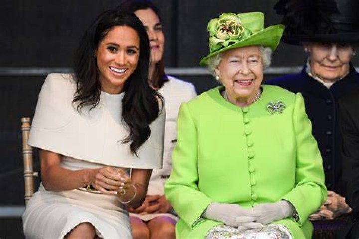The Queen with Meghan Markle, Prince Charles and the Duke of Sussex at Buckingham Palace in London on June 9, 2018